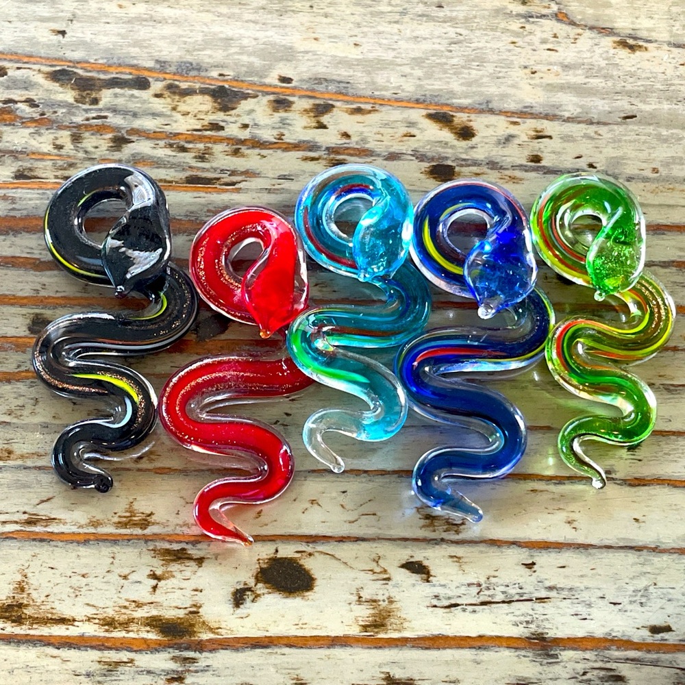 Murano Glass Animal Snake Pendants
